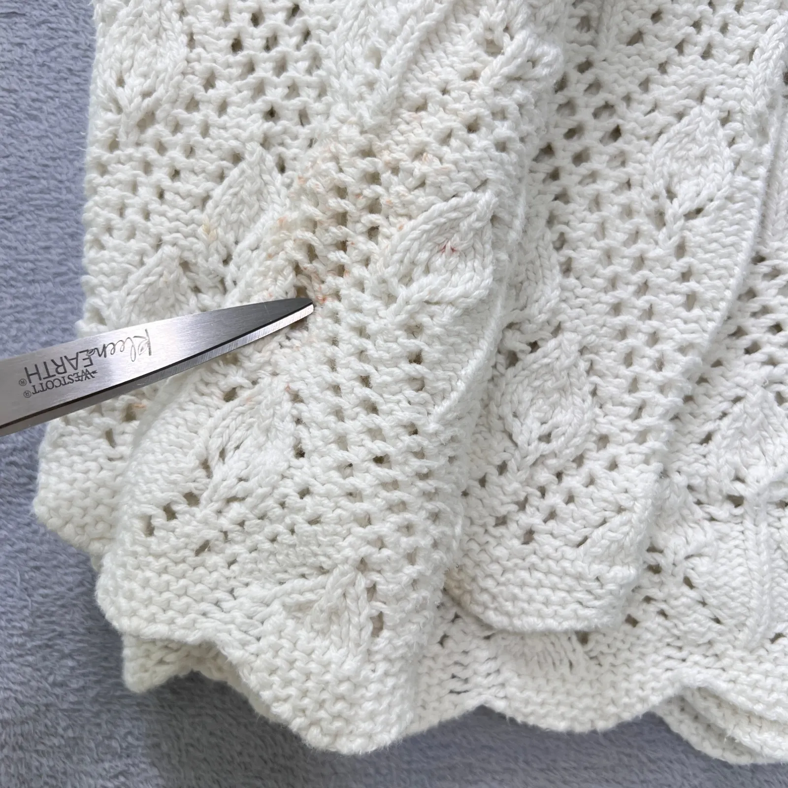 Vintage 80s 90s Herald House Sweater Women's M‎ White Crochet Knit USA Made Size M - Image 6