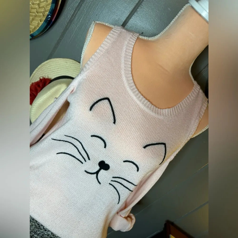 Hot Topic Kitty Sweater Medium With Shoulder Cut Outs - Image 2