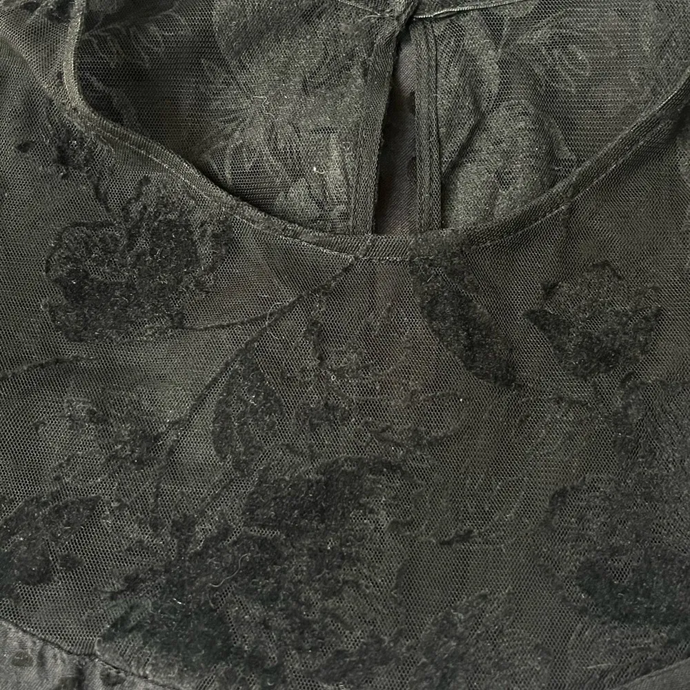 Zara Lace Velvet Polka Dot Mini Dress Black Size XSmall - Image 2