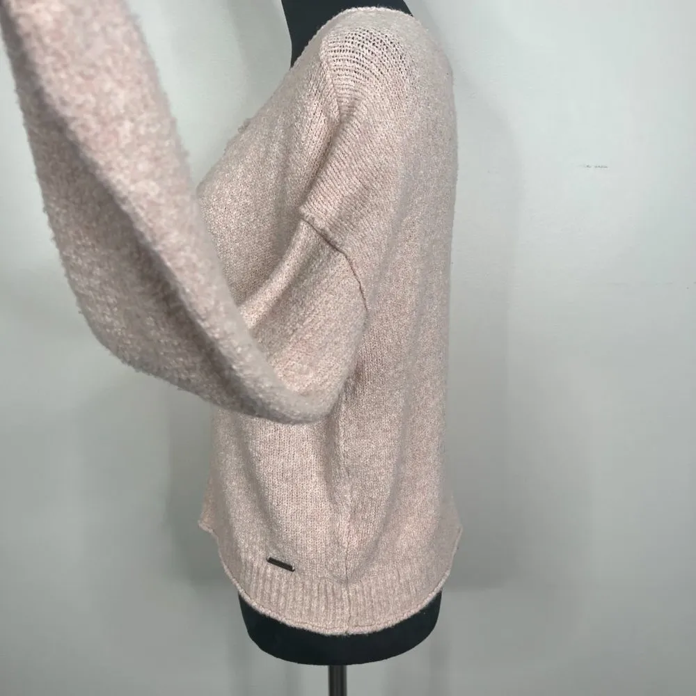 Abercrombie & Fitch Cropped V Neck Slouchy Textured Long Sleeve Sweater - Image 7