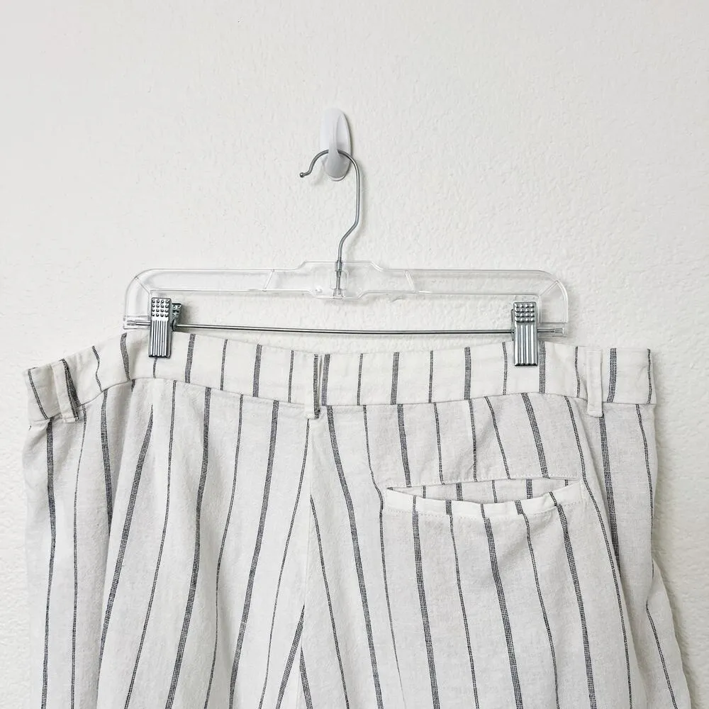 [Old Navy] Striped Navy White Linen Blend Extra High Rise Taylor Shorts Size XL - Image 7