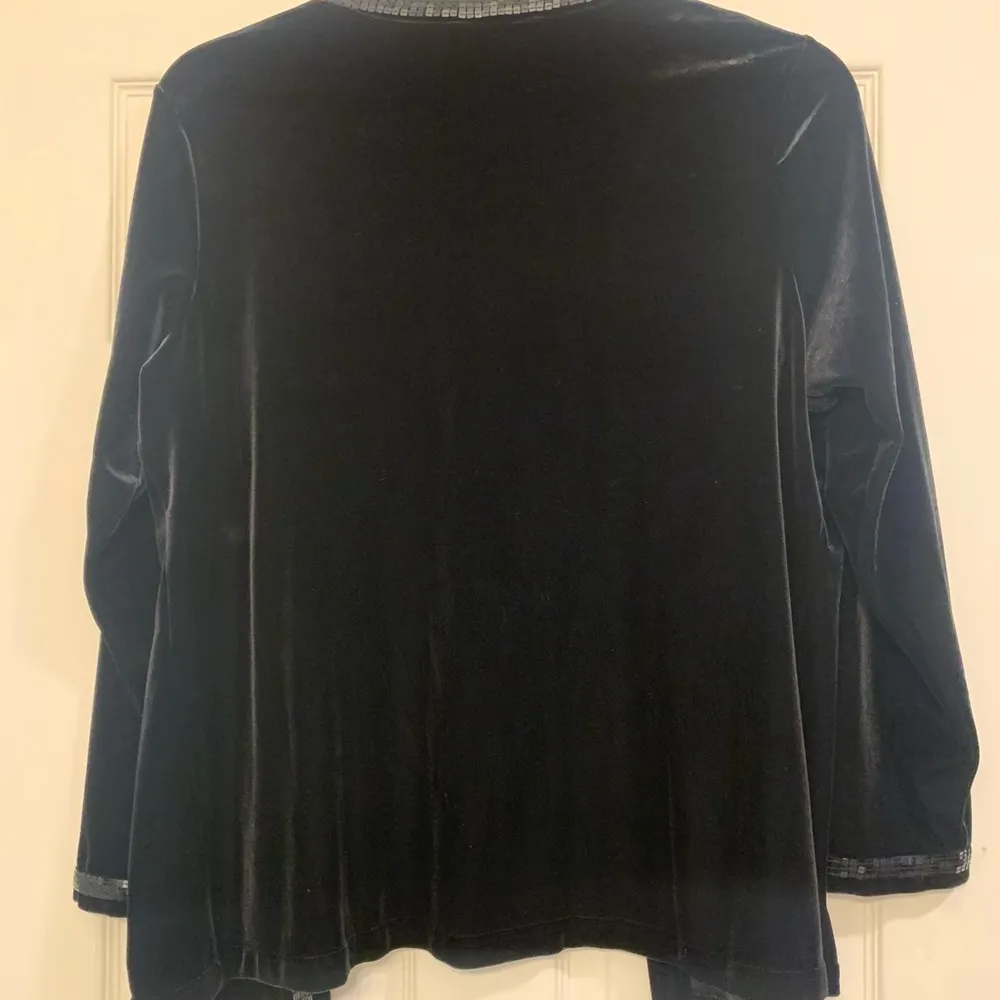 Quaker Factory Formal Cardigan & Tank Black Velveteen 2 Pc 1x Set. 2158 - Image 6