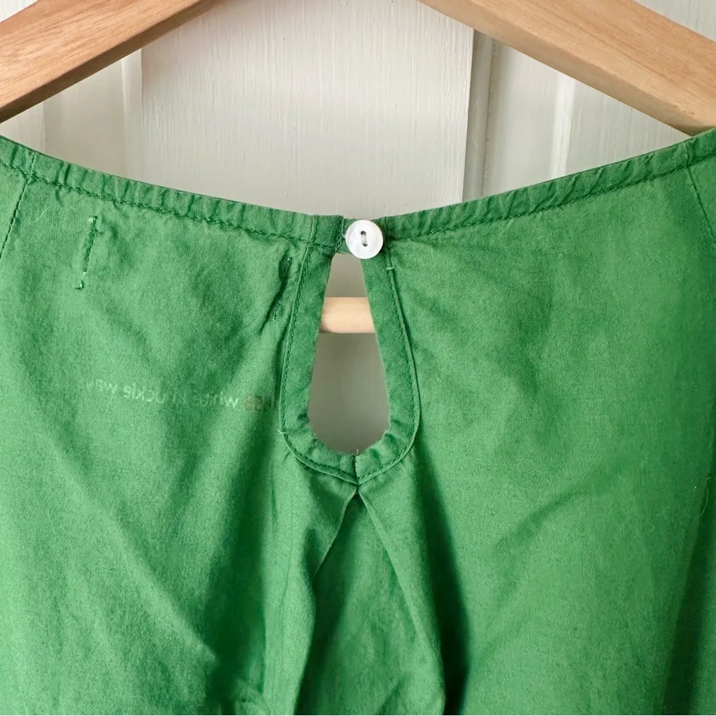 Odd Molly Anthropologie Green Boho Embroidered Scallop Hem Blouse Size S - Image 5