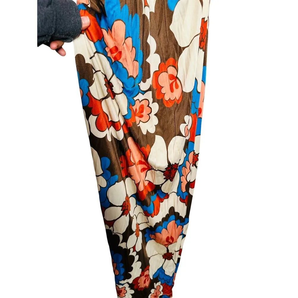 RONNY KOBO Retro Floral Printed Waist Cutout Scoop Back Sammy Cutout Dress Small - Image 14