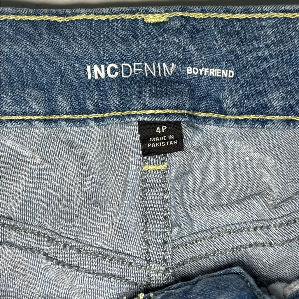 International Concepts, Boyfriend High Rise Leopard Print Accents, Women Size 4P Blue - Image 6