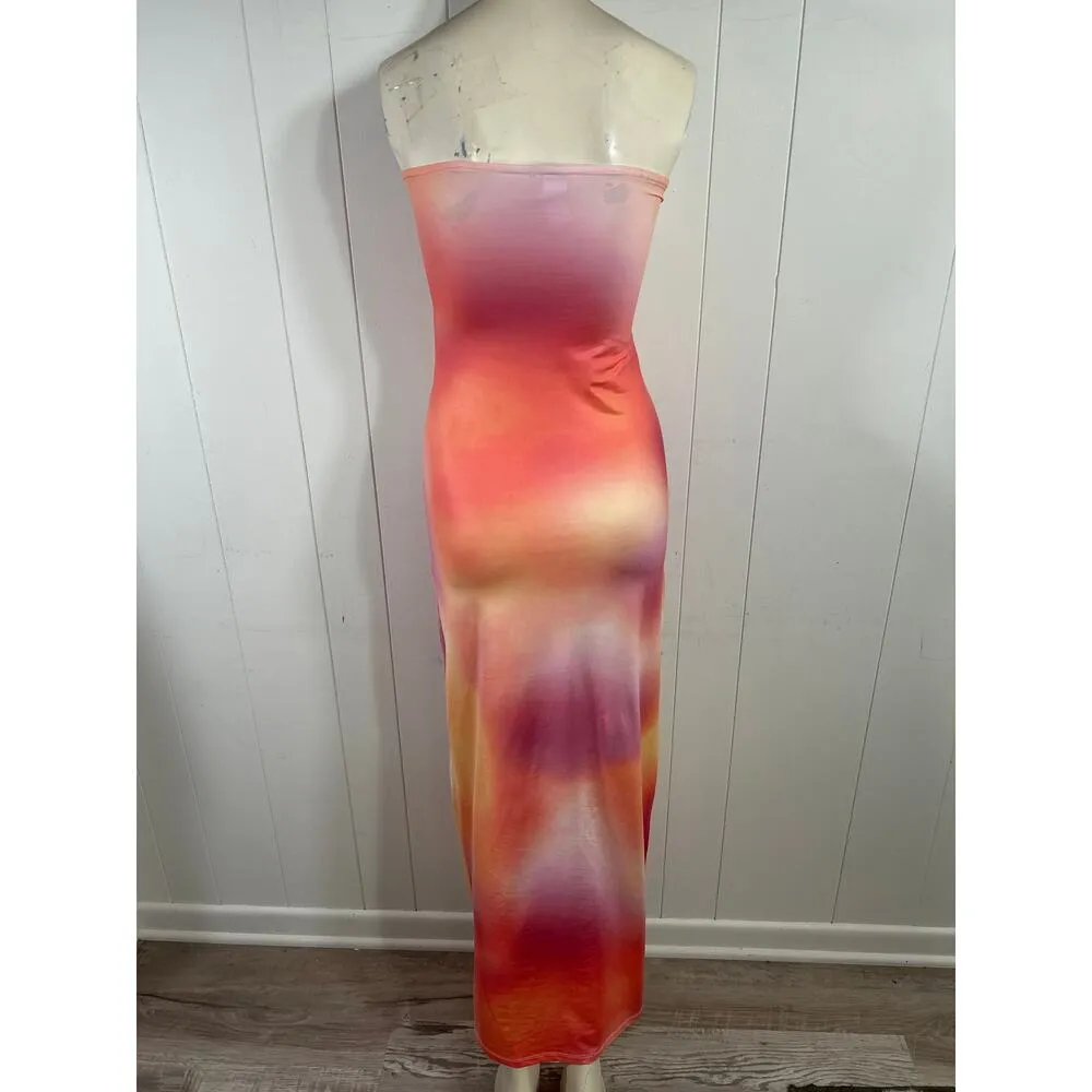 Something New Heather Strapless Maxi Dress in Camellia Aop Heaven Size XS NWOT Pink - Image 5