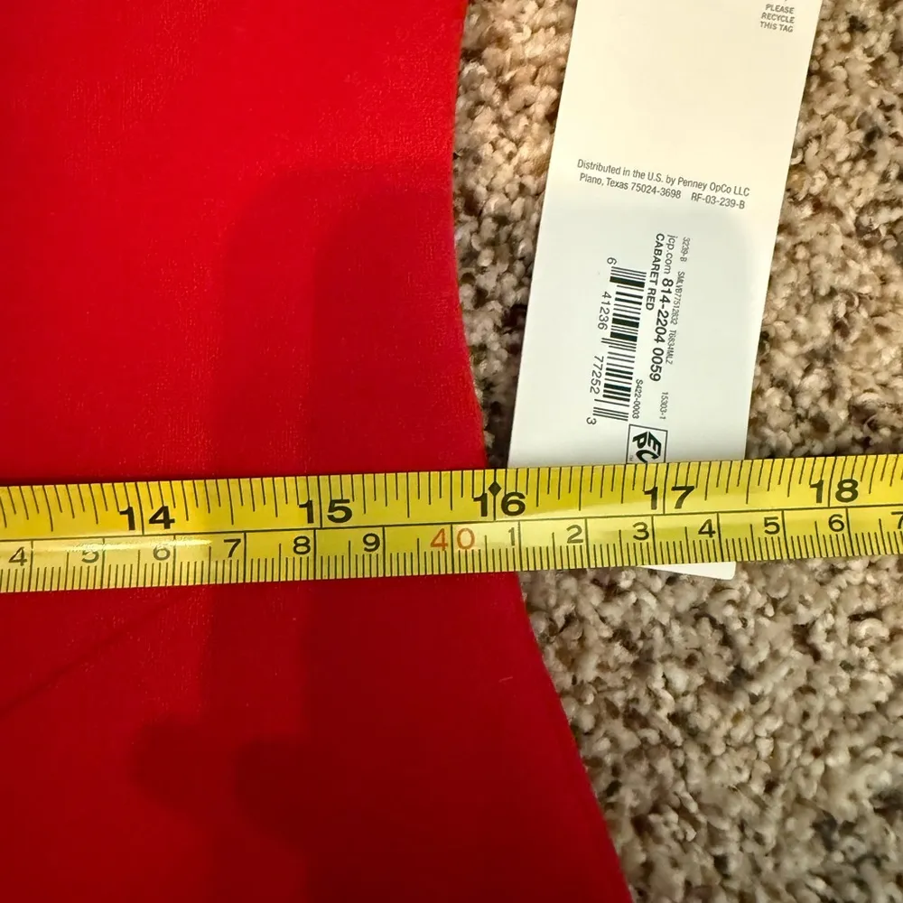 NWT Liz Claiborne Vibrant Red Midi Dress Elegant Size 8 Sleeveless Zipper Office - Image 9