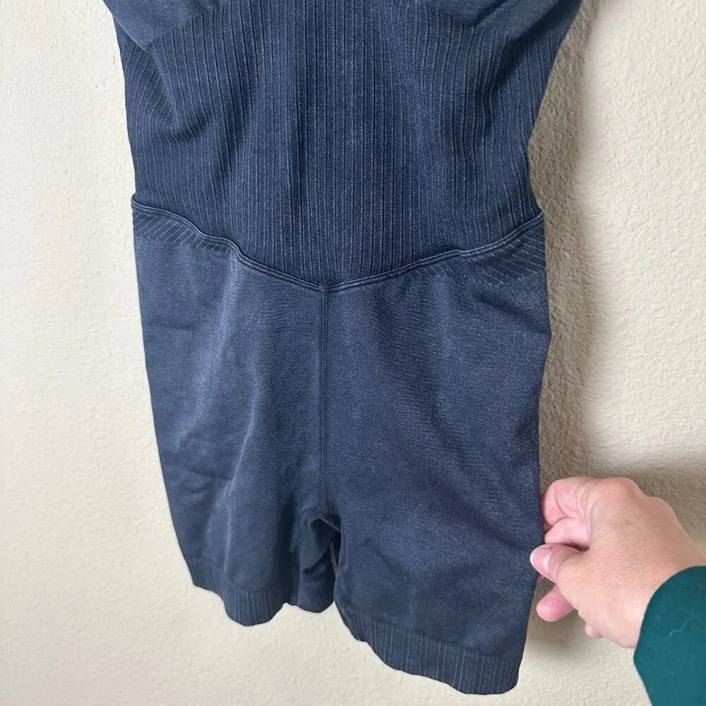 ALL IN MOTION Corset Detail Onesie Jumpsuit Size Small Charcoal - Image 4