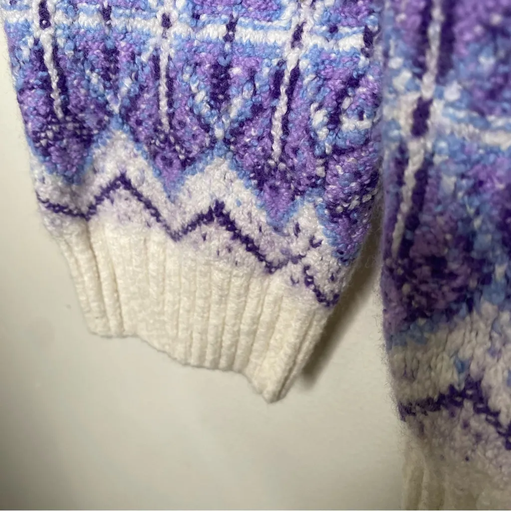 Talbots Fair Isle Wool Blend Mock Neck Sweater Small - Image 5