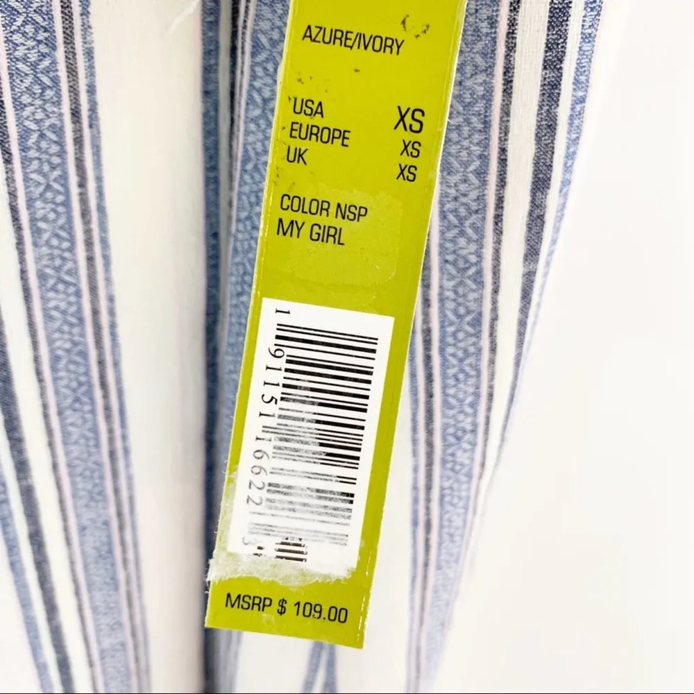 Gianni Bini Mia Striped Ruffle Off Shoulder Cotton Blend Dress Size XS NWT - Image 8