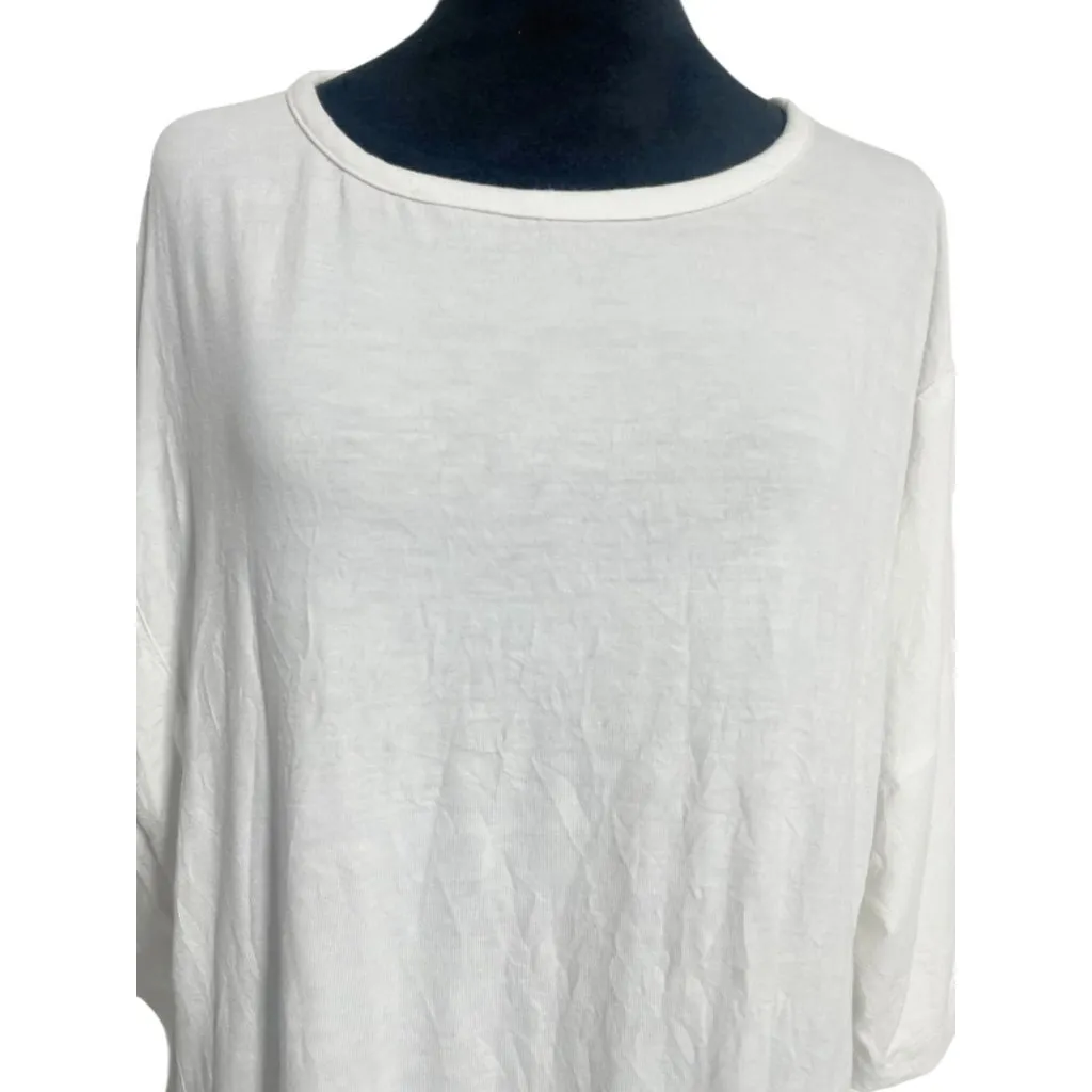 Dress to Kill Size One Size Top Blouse Tee Shirt White Lagenlook Jane Mohr - Image 2