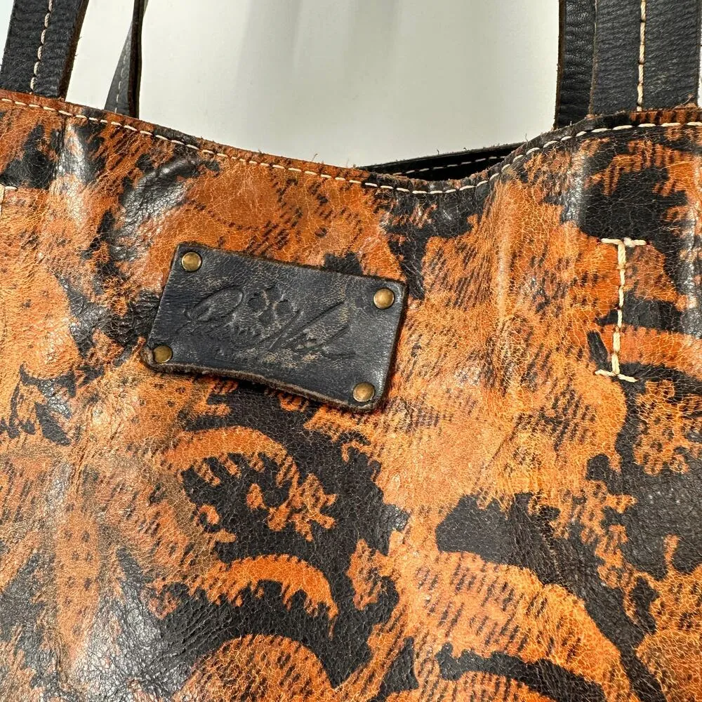 Patricia Nash Toscano Paisley Floral Leaf Print Leather Tote Purse - Image 2