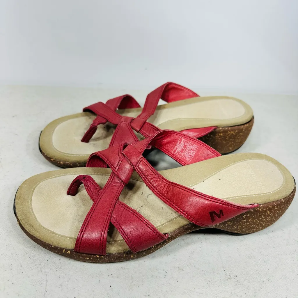 Merrell Women's Red and Tan Sandals size 7 - Image 4