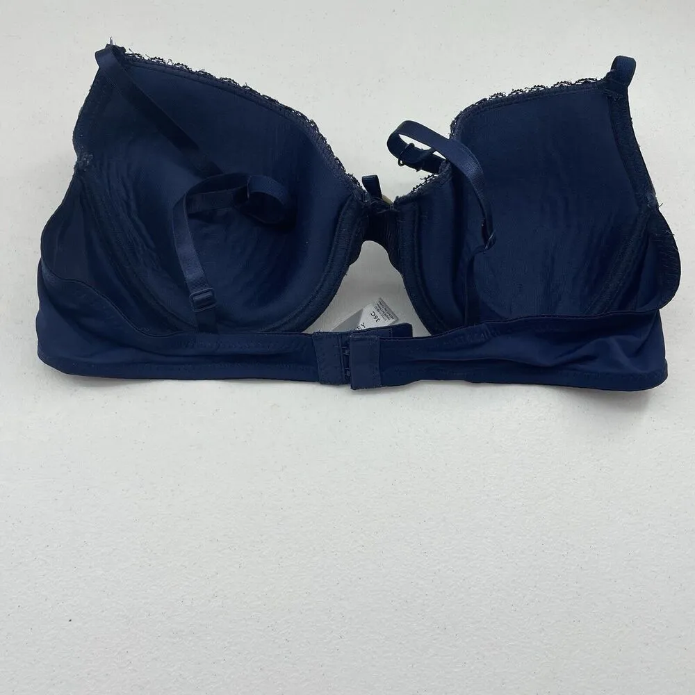 Laura Ashley Size 36C Bra Underwire Blue Lace Lightly Lined Lightweight Molded - Image 5