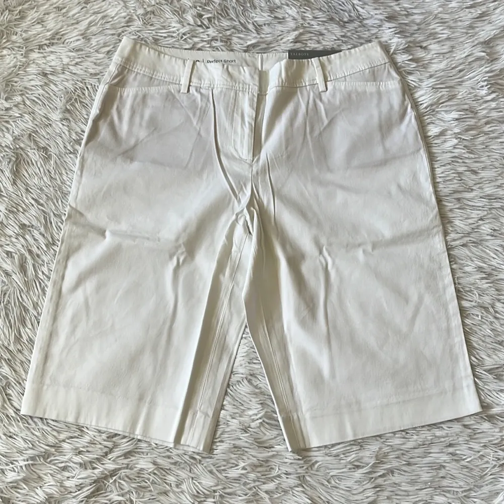 TALBOTS Women’s PERFECT SHORTS 13" white size 10 nwt - Image 2