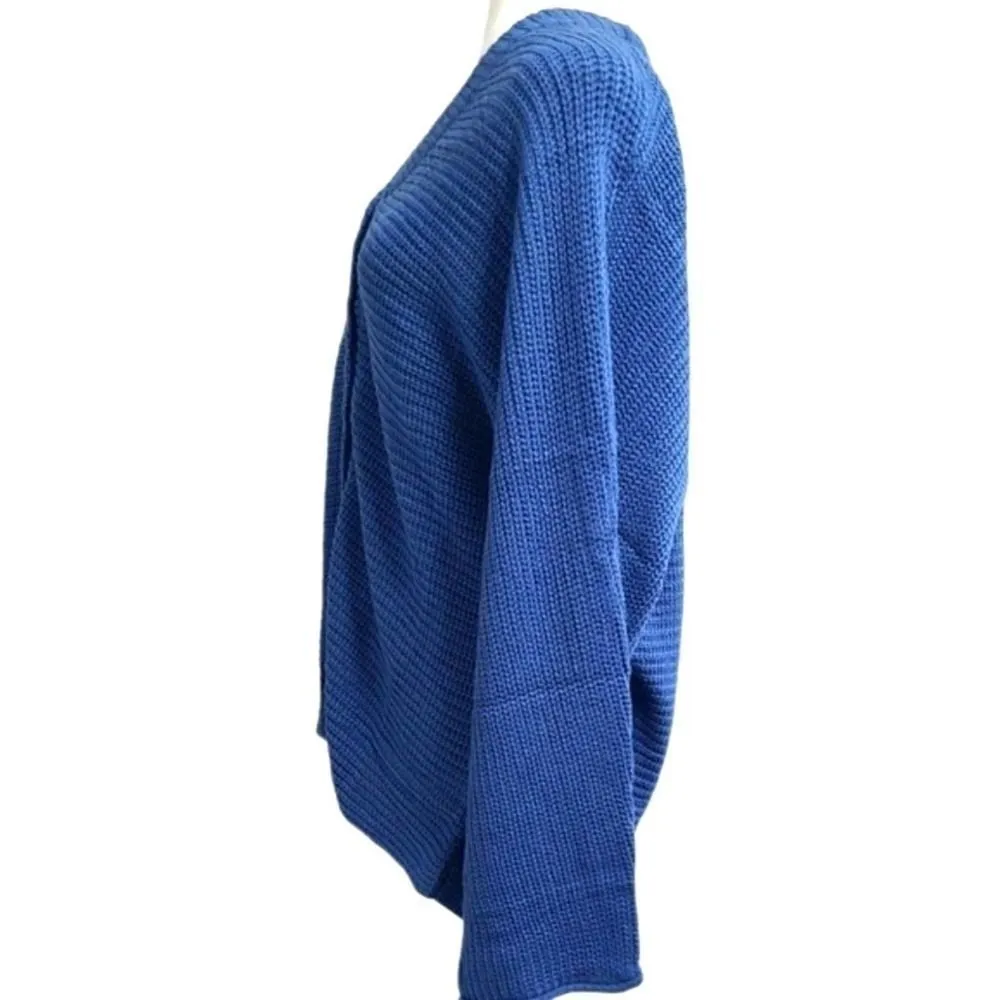 L. Love Oversized Sweater Womens Size Large Blue V Neck Button Up Cardigan NWT - Image 7