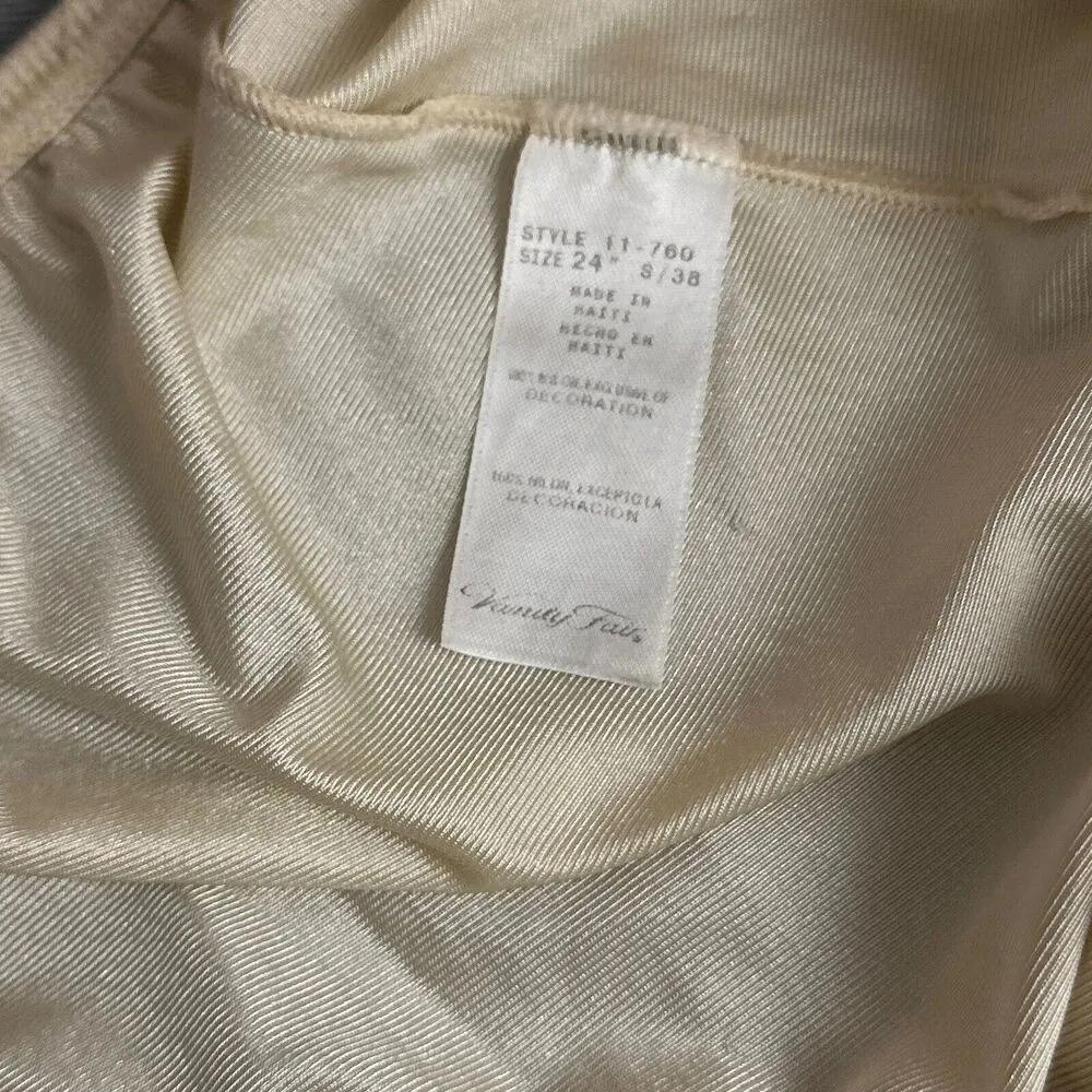 Vintage Vanity Fair Half Slip Size Small 24" Light Beige Nylon Slit 11-760 Silky - Image 5