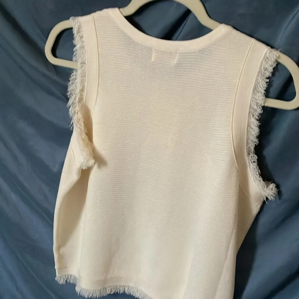 Fate: Cream fringe tank top- M - Image 10