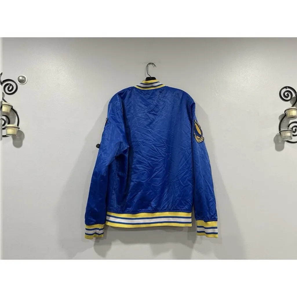 Pro Standard Warriors Satin Jacket Large L FLAW AS IS Blue - Image 8