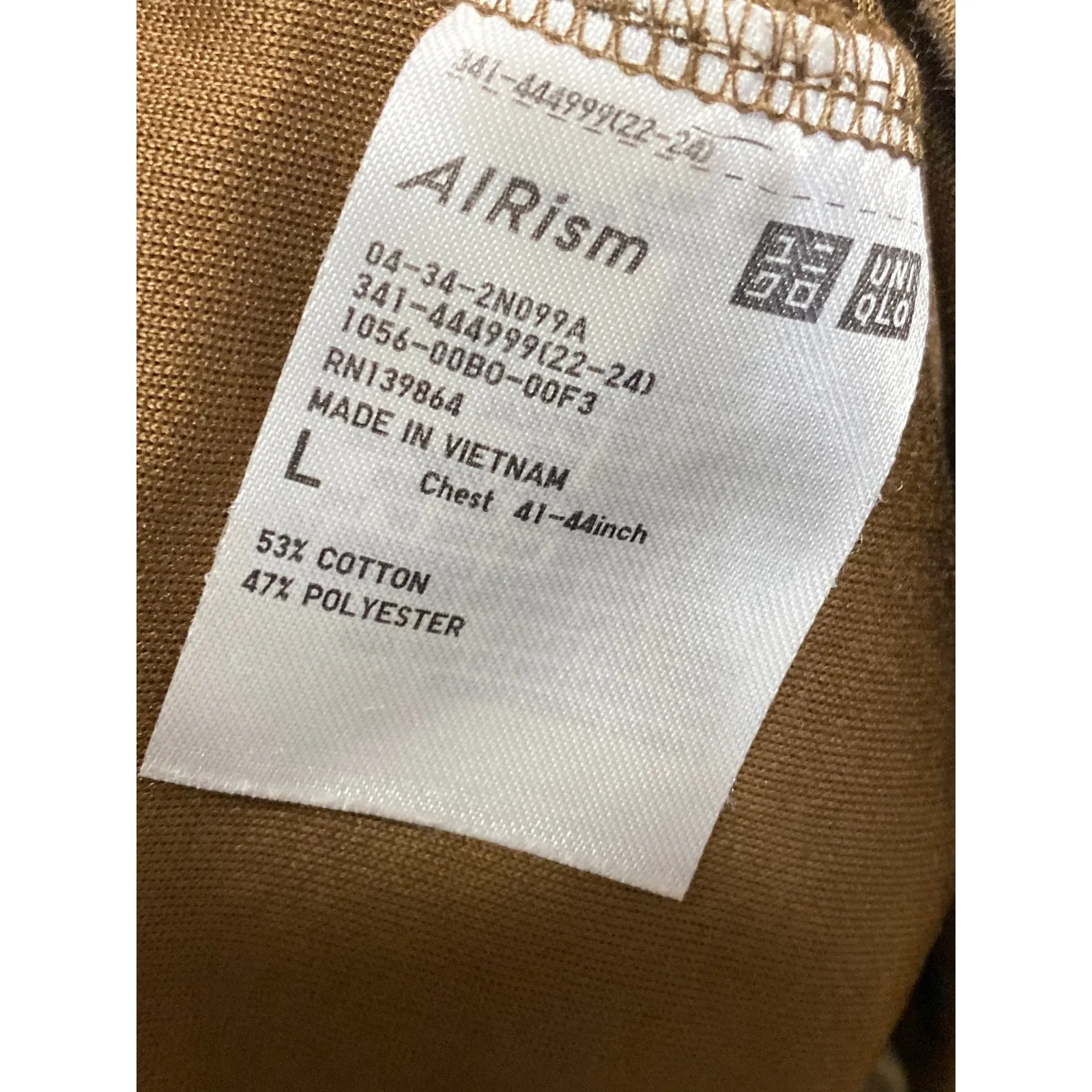 Uniqlo Airism Womens Brown Short Sleeve Crew Neck Basic Tee T-Shirt Top Size L - Image 4