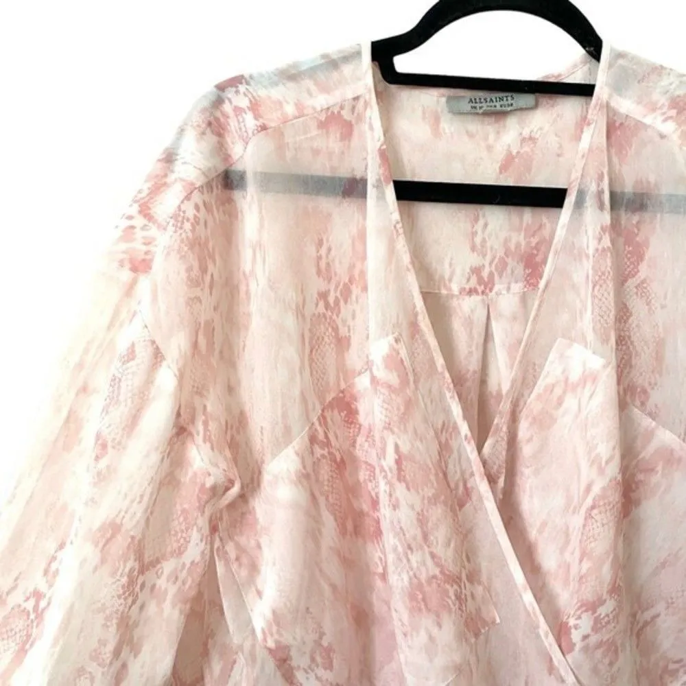 ALLSAINTS Penny Masala Snake‎ Print Top Sz 6 - Image 3