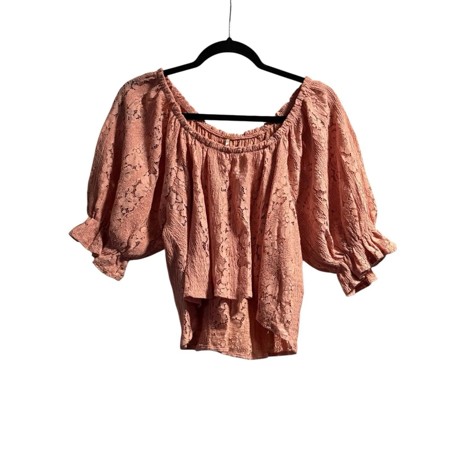 Free People Convertible Lace Stacey Crop Top Pink Womens Medium Boho Festival - Image 2