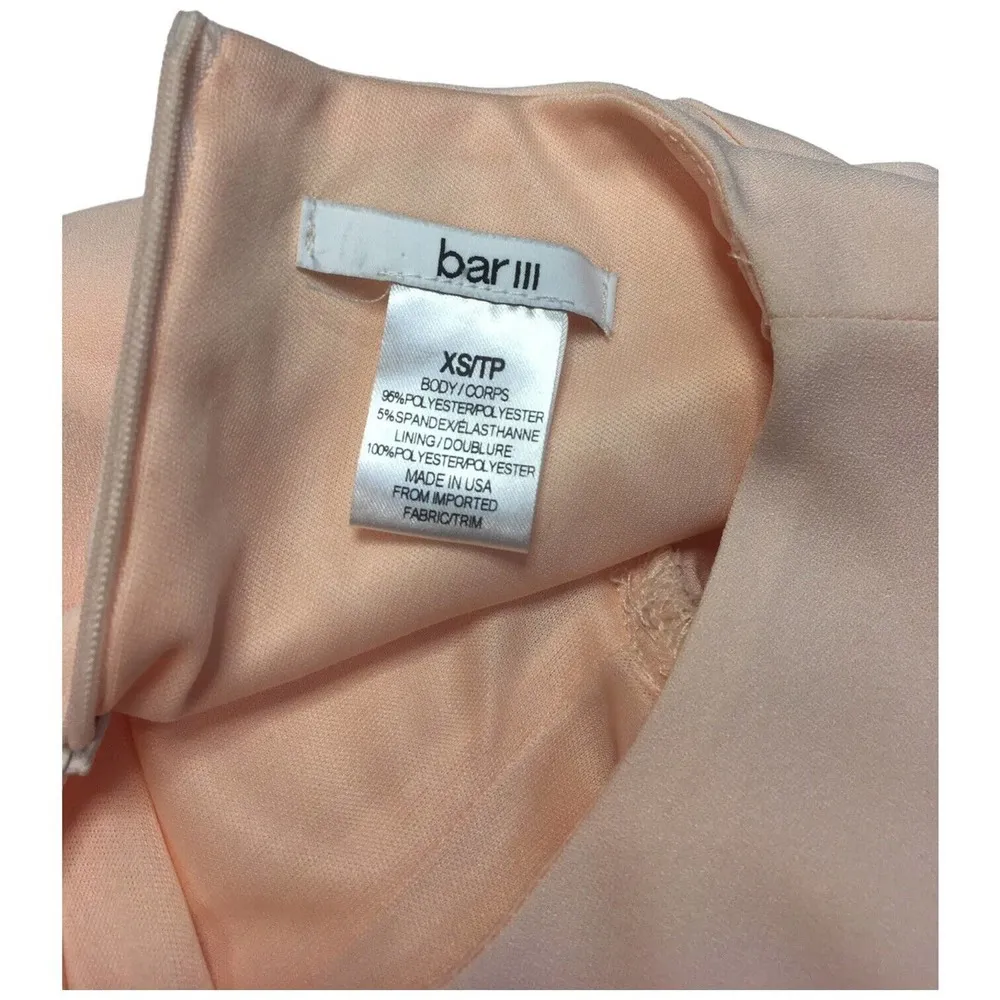 New Bar III Flare Bell Long Sleeve Round Neck Lined Dress Ballet Pink XS - Image 6