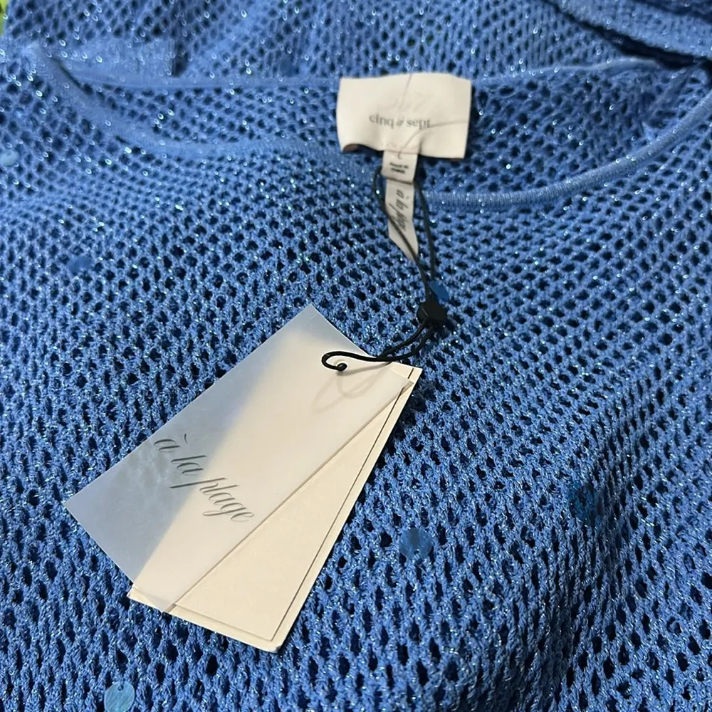 NWT Cinq a Sept Sequin Greer Tunic In Color Endless Sky - Image 9