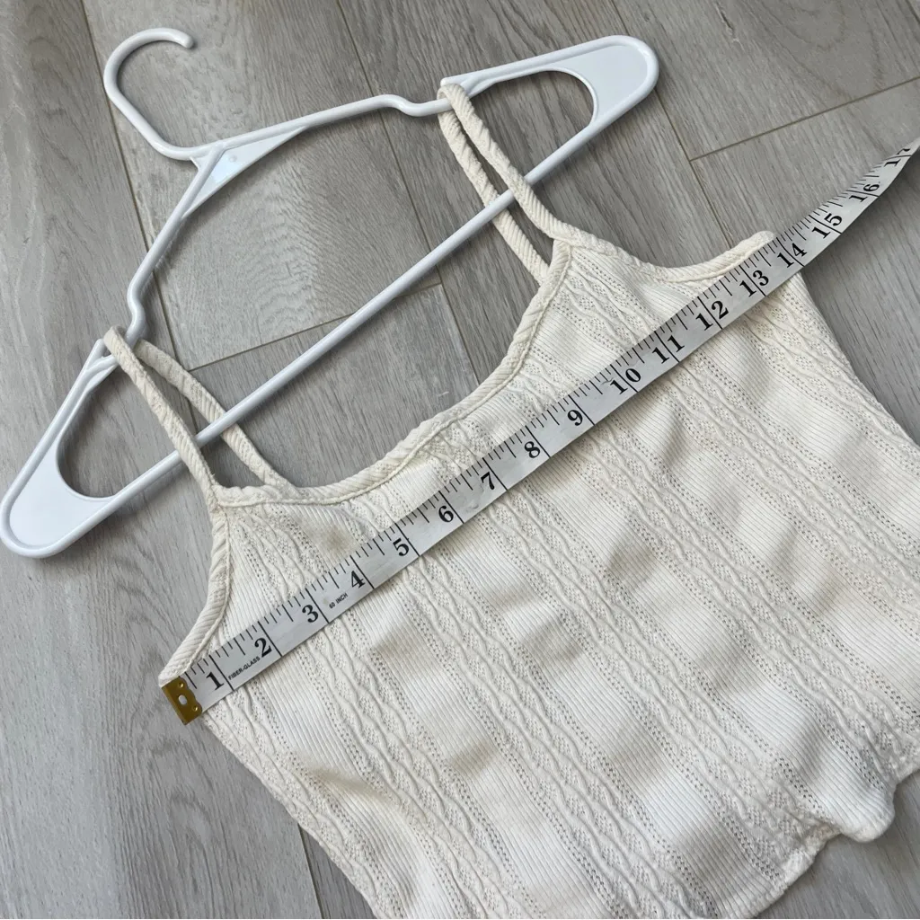 Deadstock Fabric Tank Top crop cami womens Cream (small) coquette girl casual - Image 3