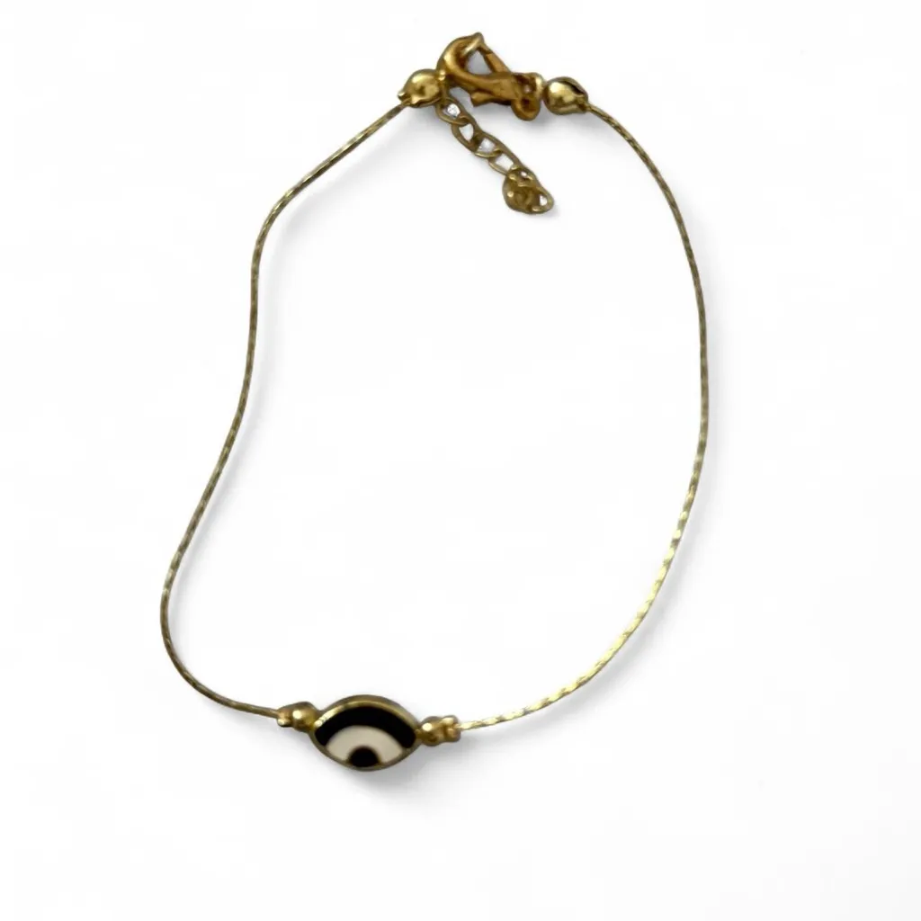 Gold and black evil eye bracelet. Great condition. - Image 2