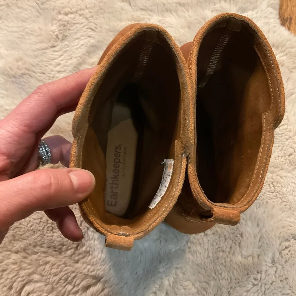 Timberland Heeled Boots Size 9 Earthkeepers Ankle Buckle Tan Block‎ Heeled - Image 8