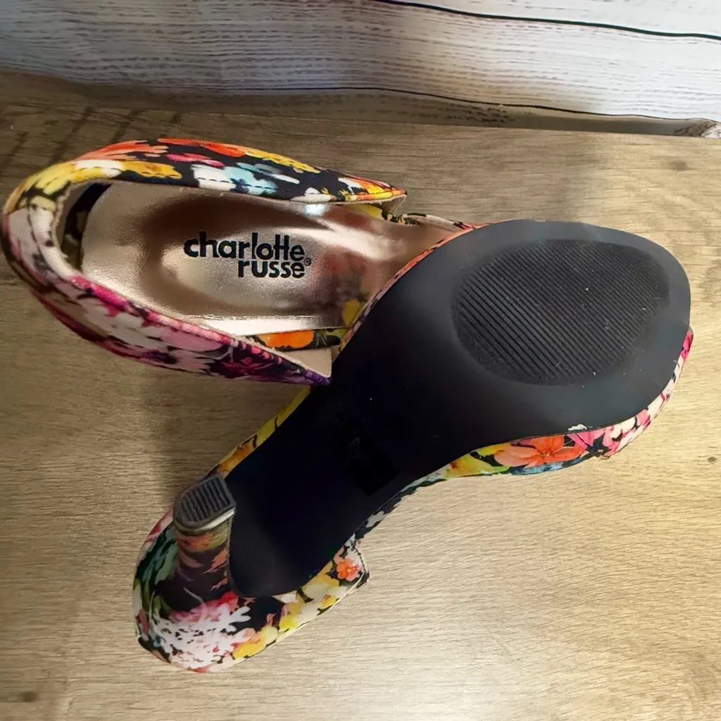 Charlotte Russe  Multicolor Floral Heels - Image 5