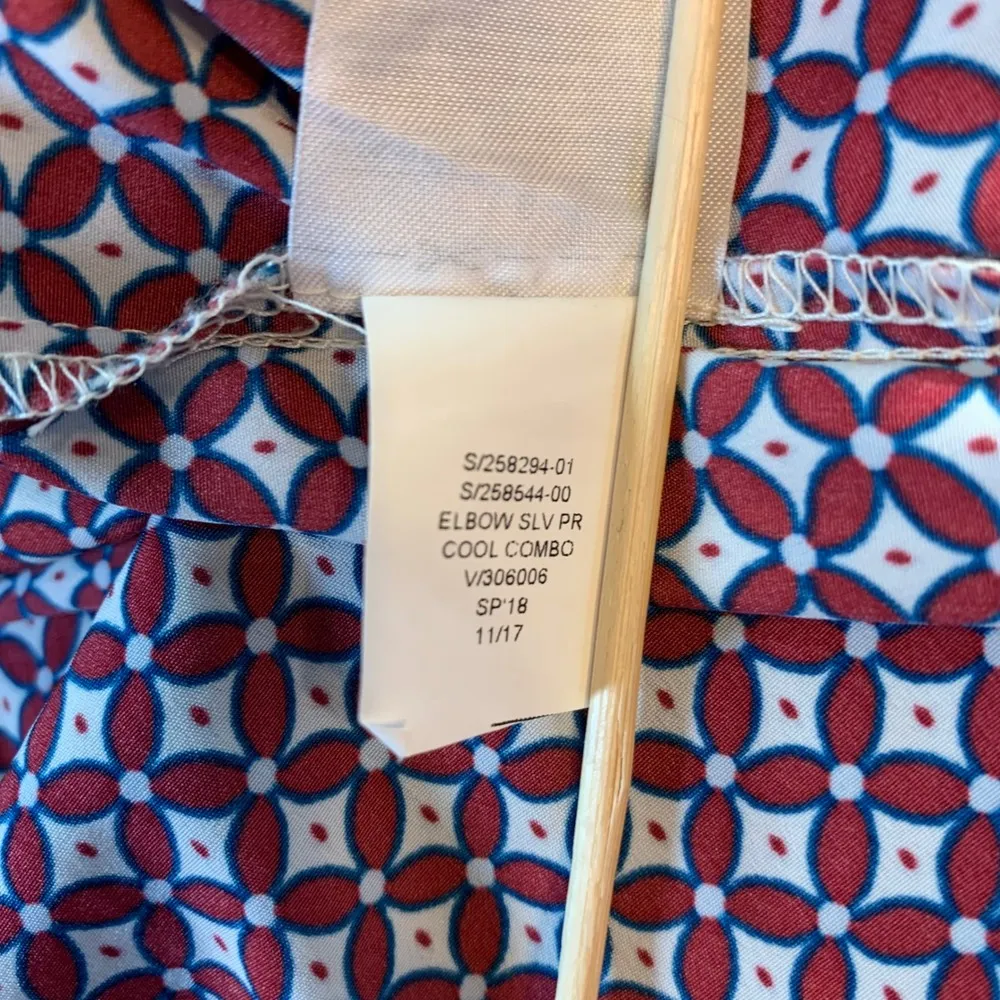 Banana Republic Shirt Dress Sz 8 Geo Print Belted Button Front 3/4 Sleeve Career - Image 5