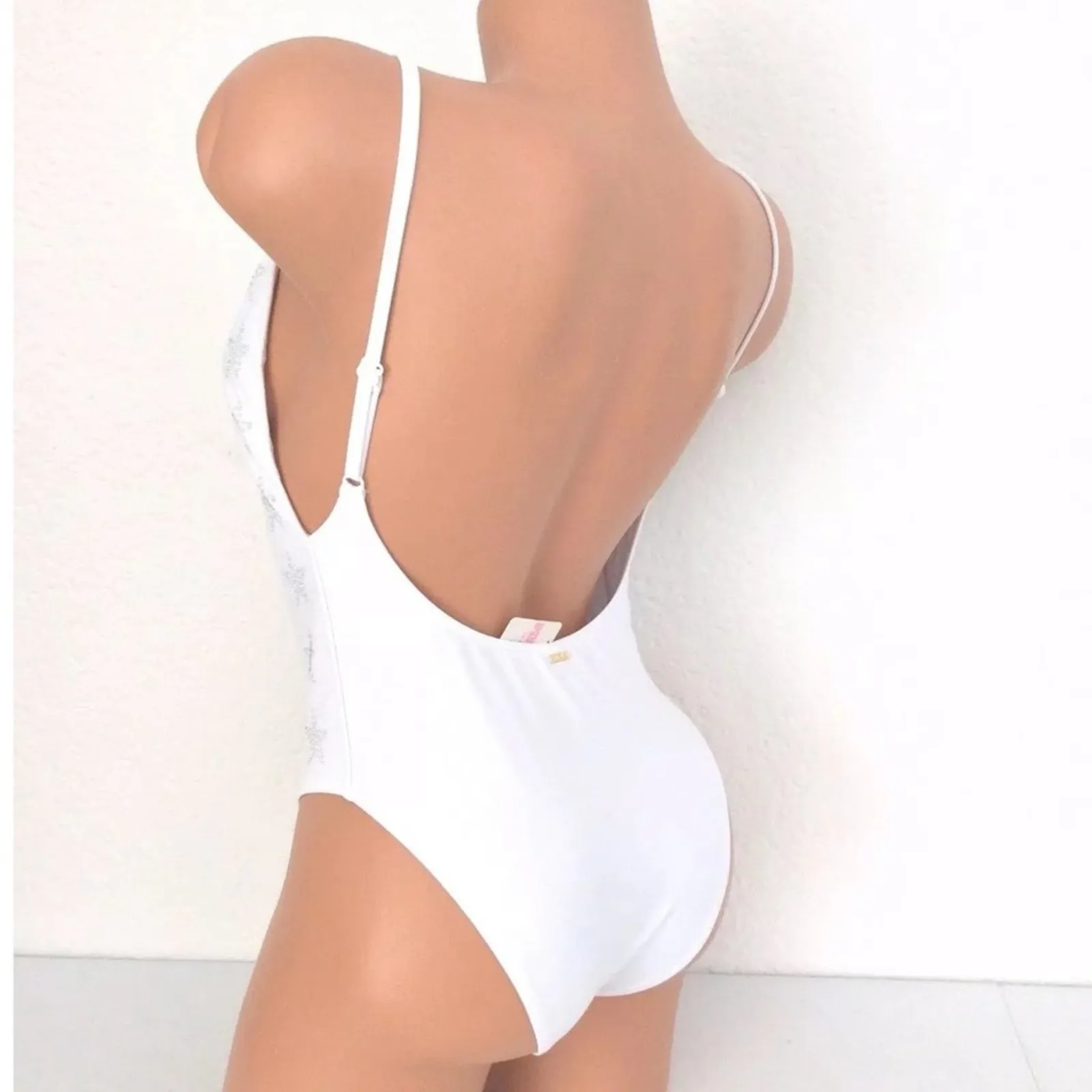 Victoria Secret White Star Embellished Swimsuit Sz M - Image 3