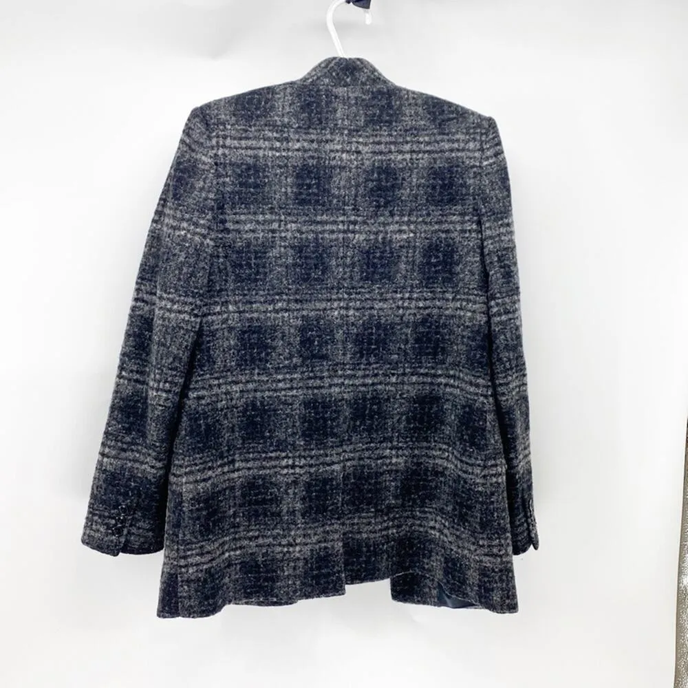 Banana Republic plaid wool blend open front longline academia preppy classic  6 - Image 7