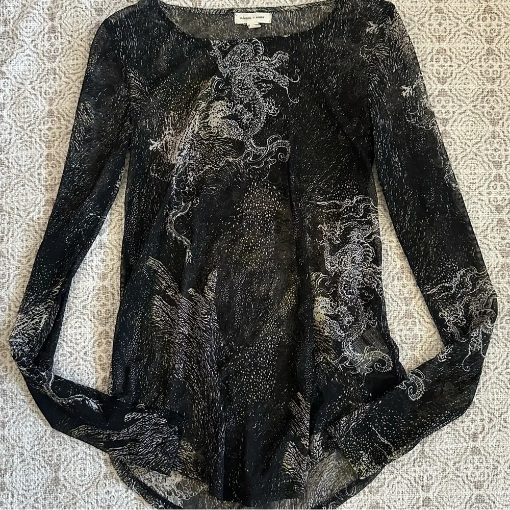 UO Silence + Noise Irezumi Dragon Sheer Long Sleeve Top - Image 4