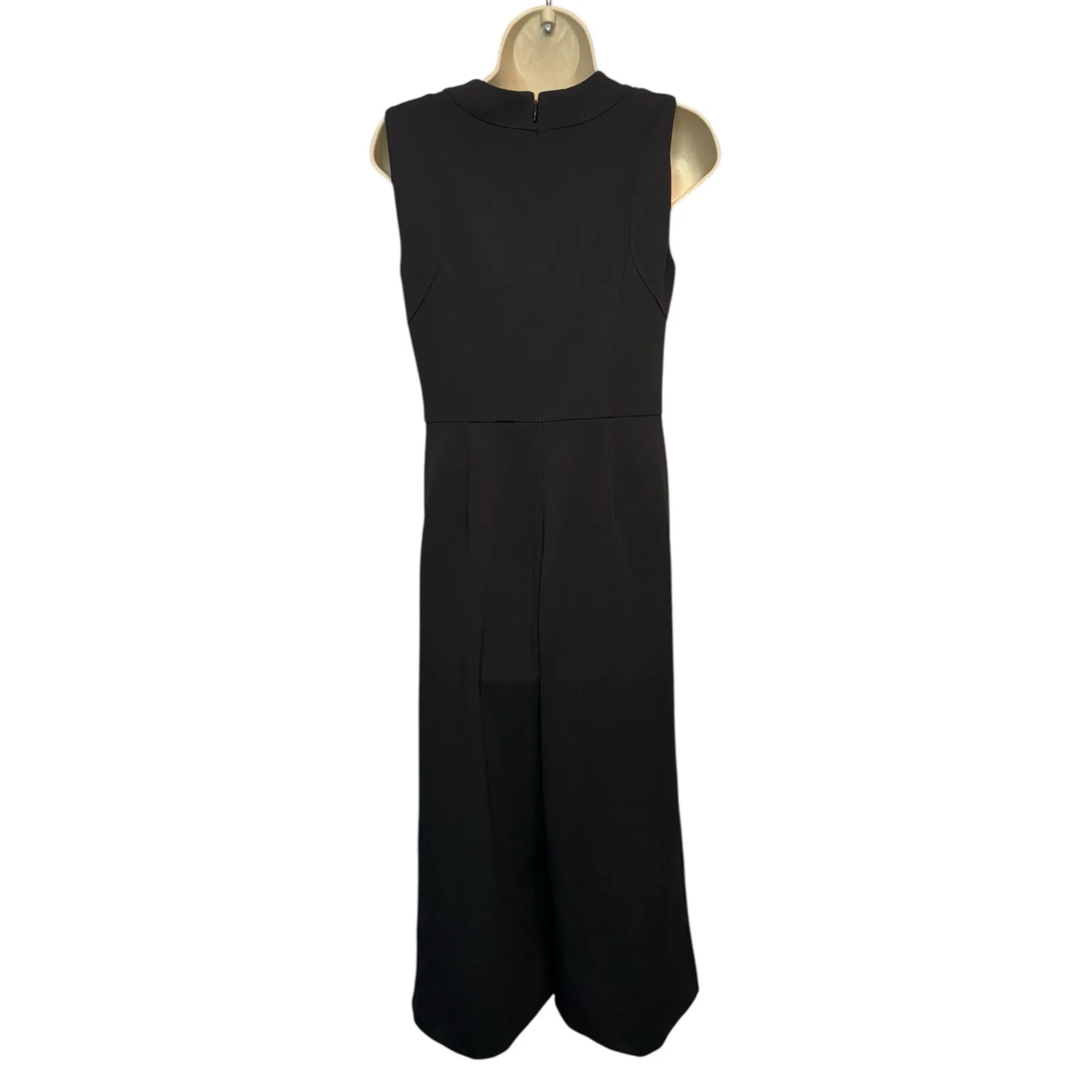 Calvin Klein Black Sleeveless Cutout Wide Leg Silhouette Jumpsuit Women's Size 4 - Image 4