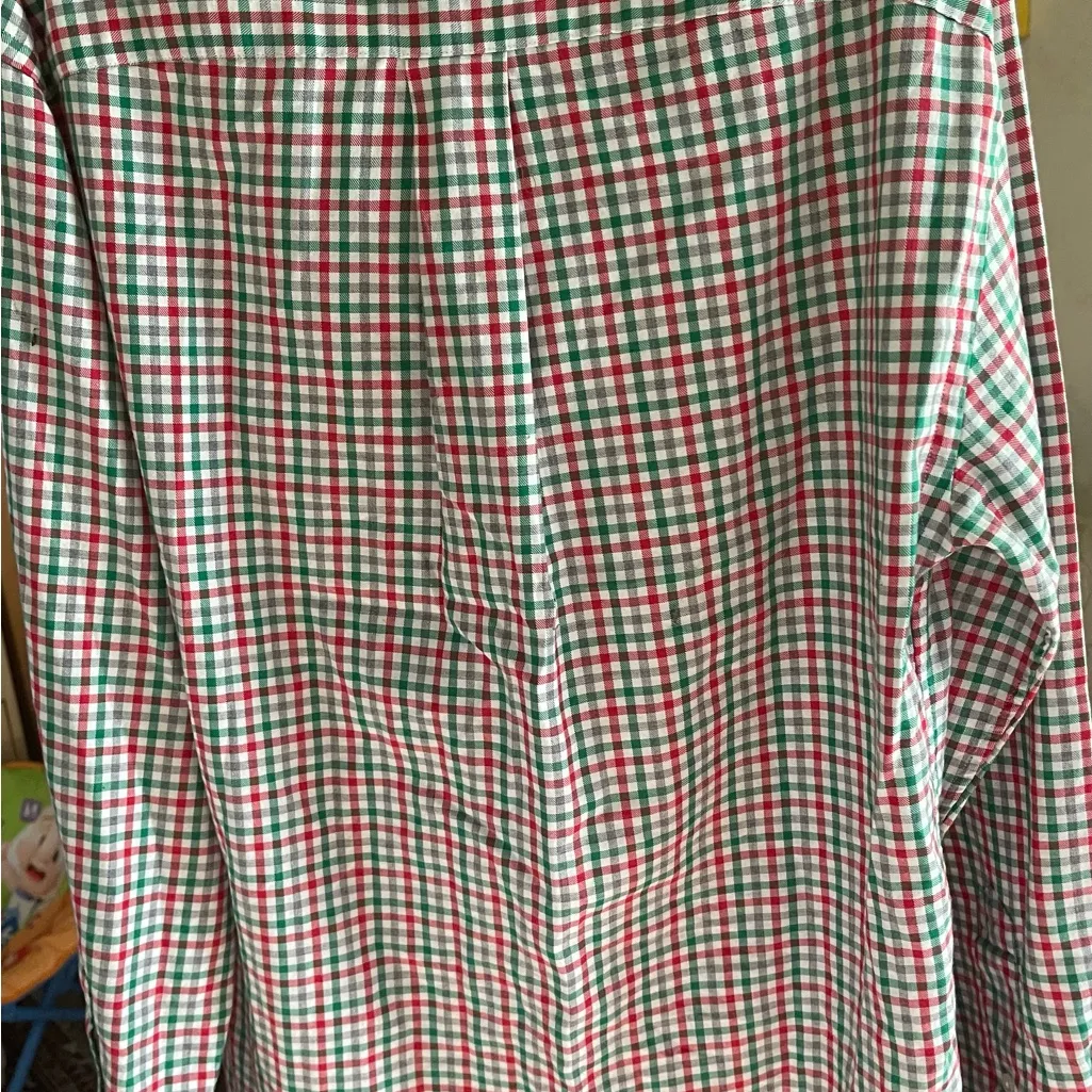 Boys performance cotton holiday gingham shirt - Image 4