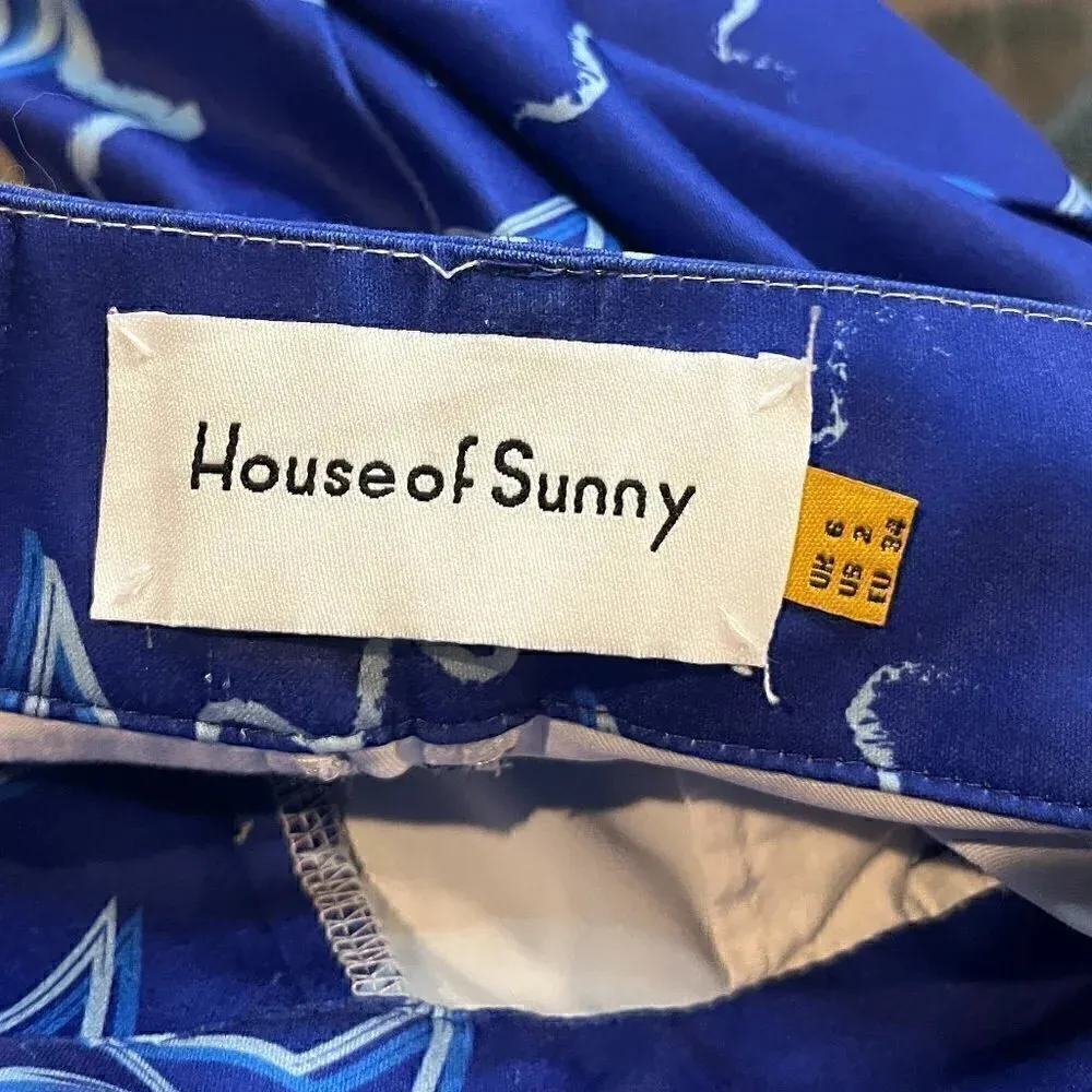 House of Sunny Infinity Party Star Print Boot Cut Flare Pants Blue Size 2 - Image 6