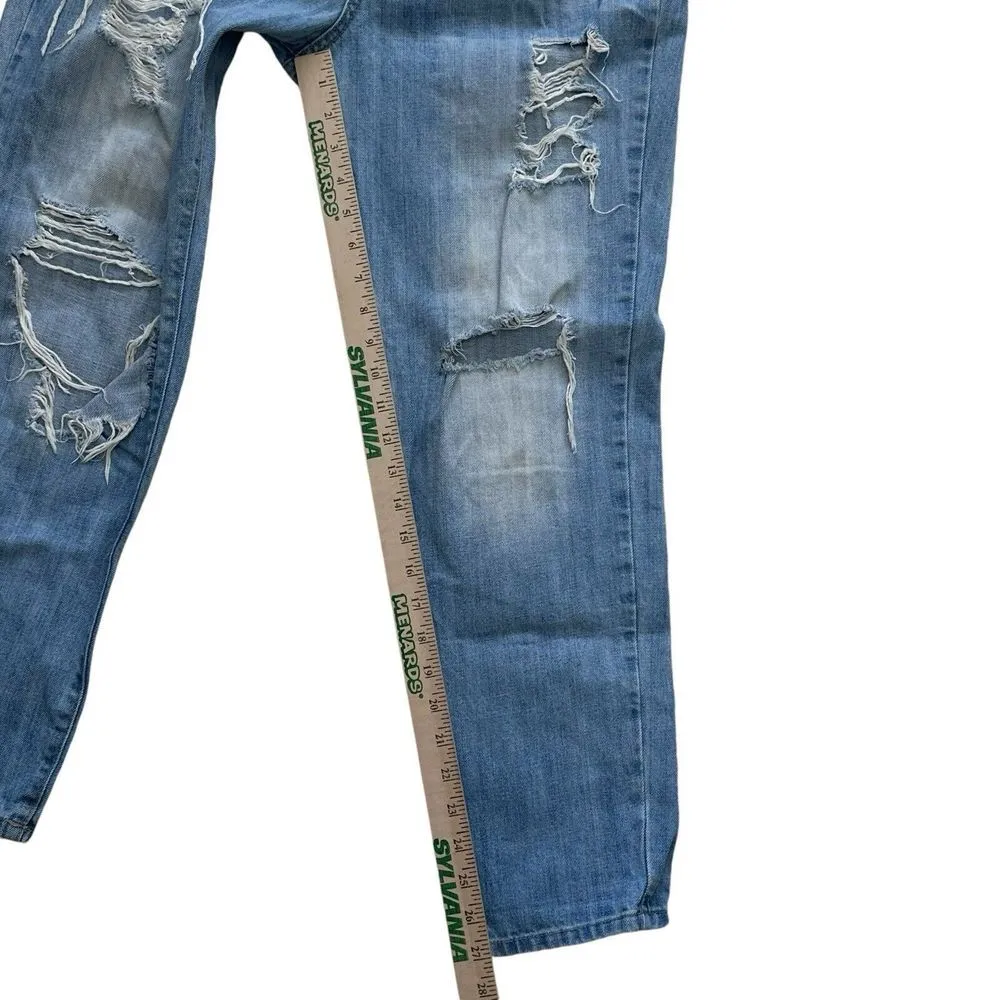 Flying Monkey Platinum Women Distressed Ripped Jeans Size 27 Light Wash Mid Rise - Image 10