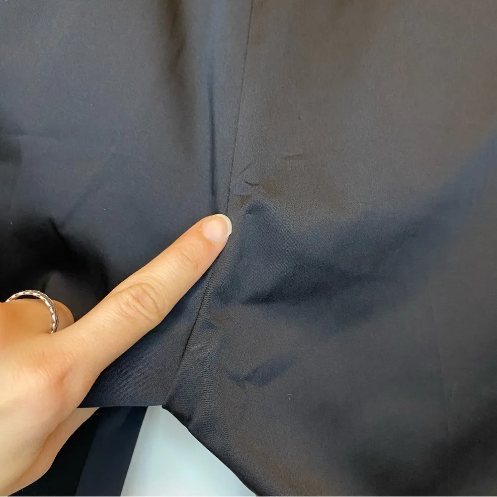 MAXMARA Straight-Leg Tailored Business Casual Pants Lightweight Cotton Black 12 - Image 11