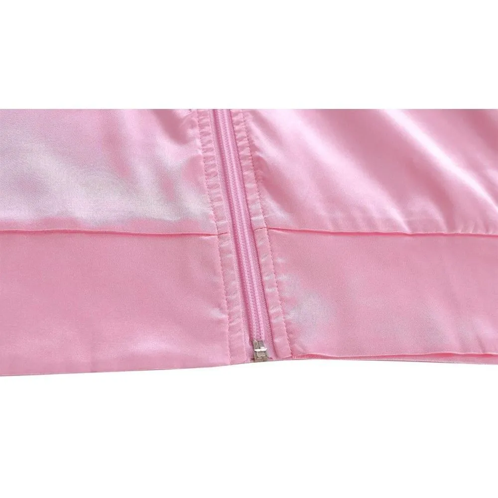 NEW 1950s Pink Ladies Satin Jacket Cosplay Costume M Size M - Image 3