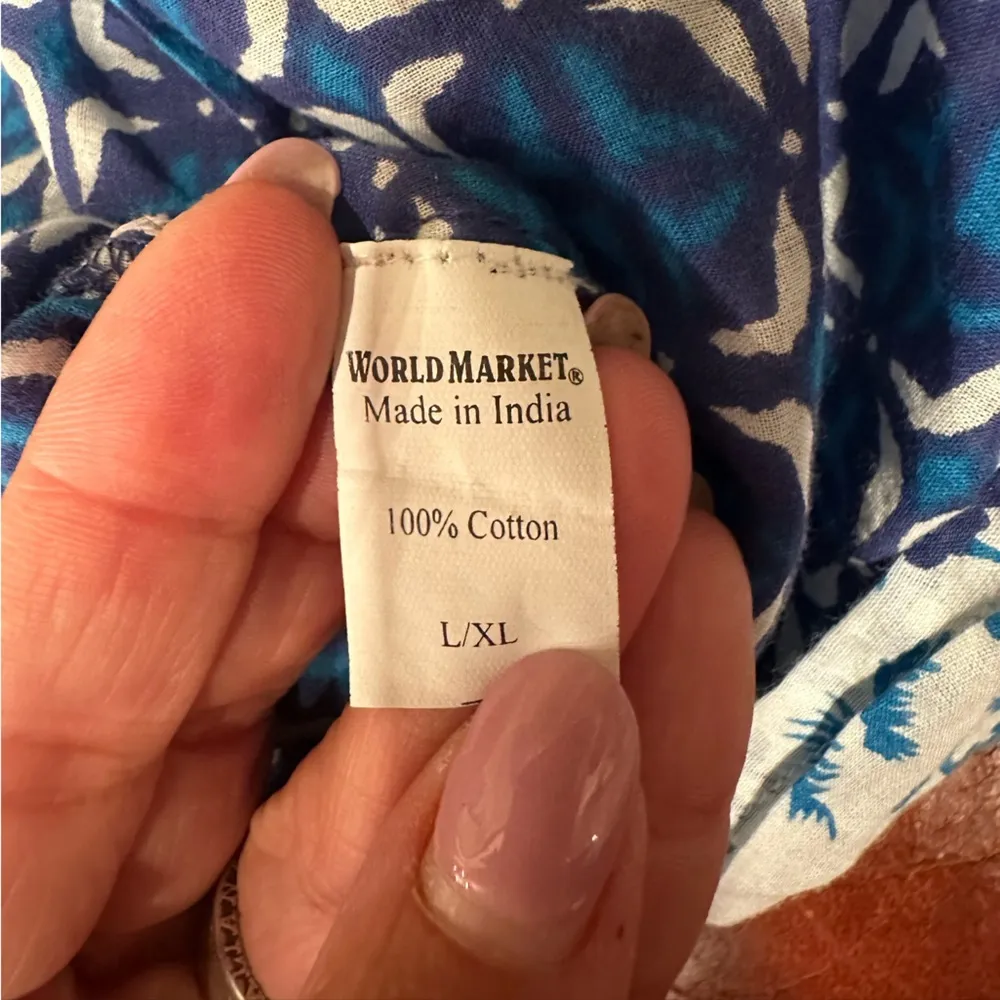 EUC World Market light weight midi dress w double fabric and side cuts Blue Size undefined - Image 7