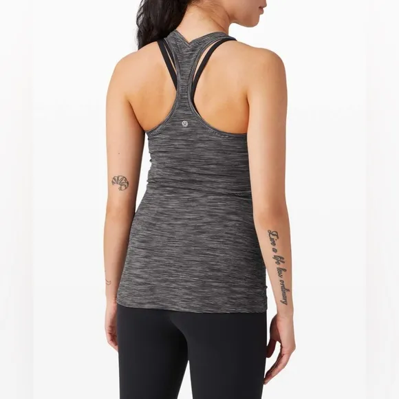 Lululemon Cool Racerback Tank We Are From Space Dark Carbon Ice Grey Size 4 - Image 2