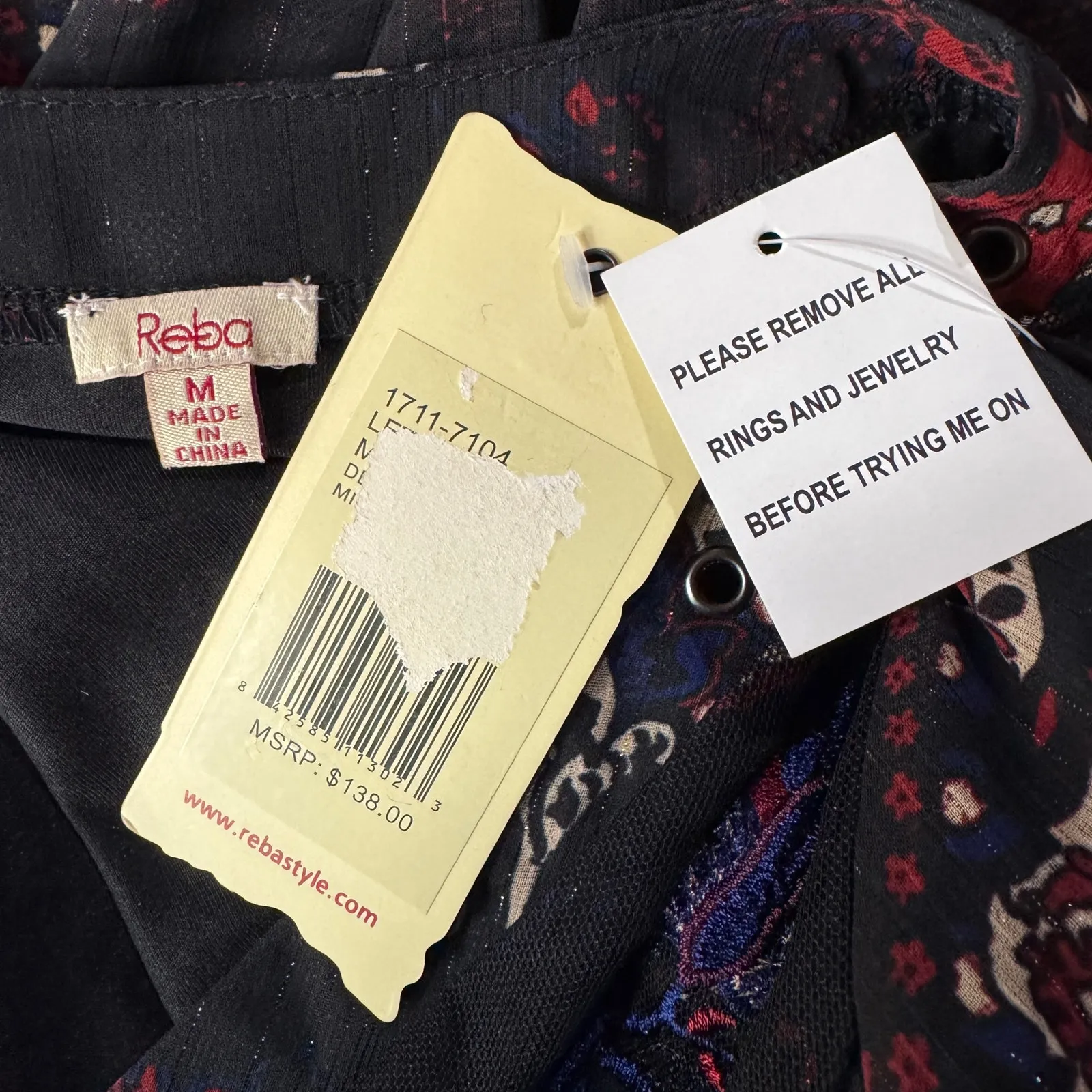 Reba Medium Midi Dress Paisley Long Balloon Sleeve Embroidered Lined Tasseled Black - Image 10