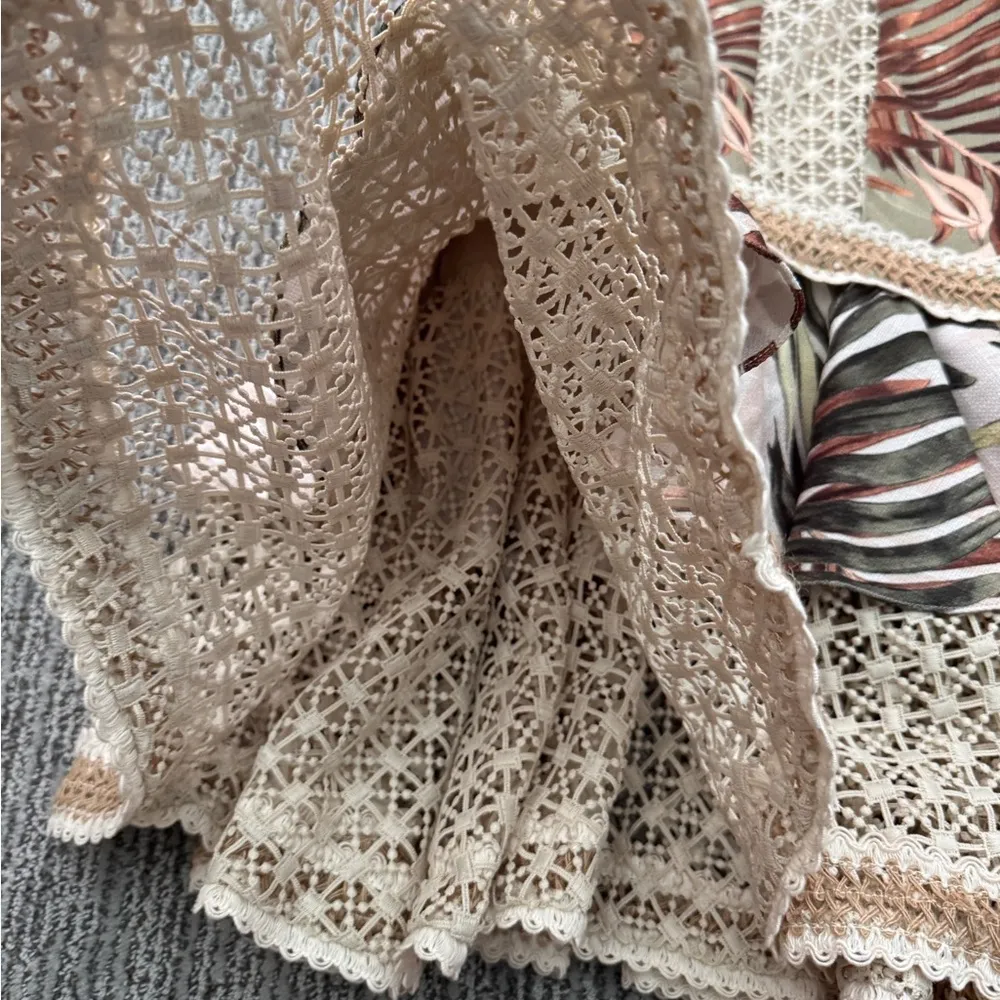 PatBo Palm Leaf Midi Dress NEVER WORN Tan Size 2 - Image 6