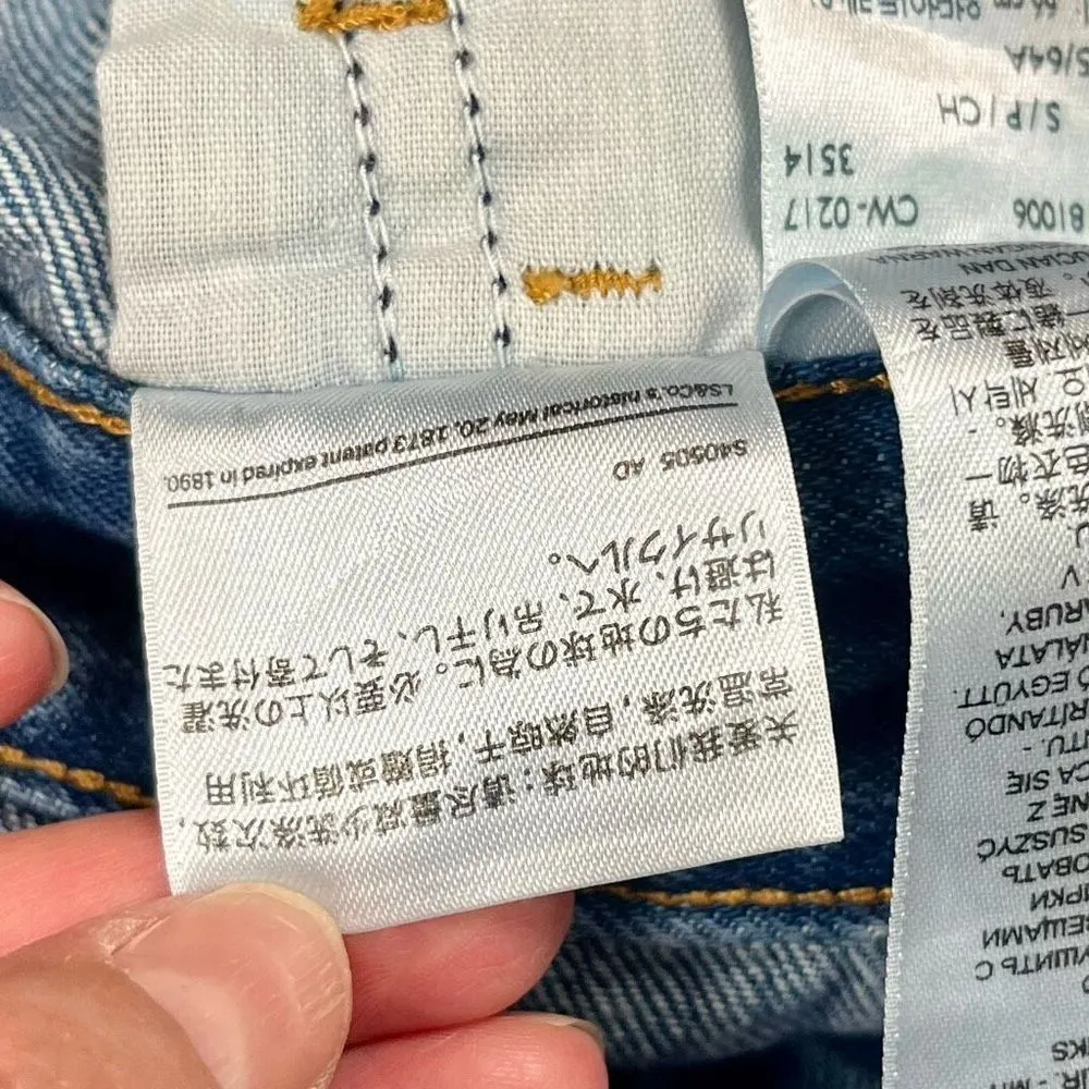 Levi Vintage Short Denim Overalls Small - Image 11