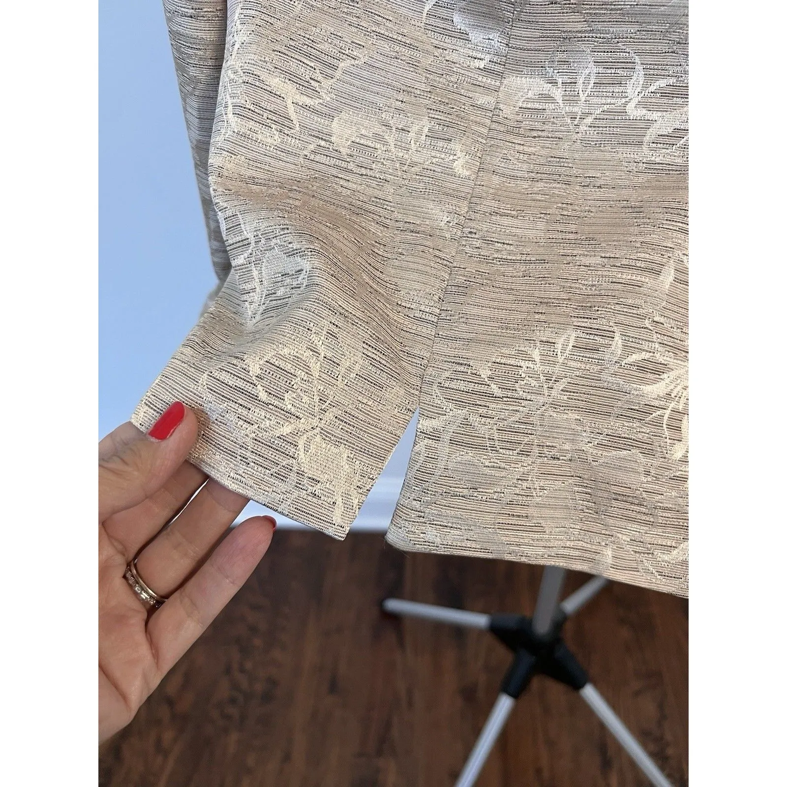 Le Suit Women’s Blazer Suit Jacket Gold Champagne Brocade Floral Size 10 EUC - Image 9