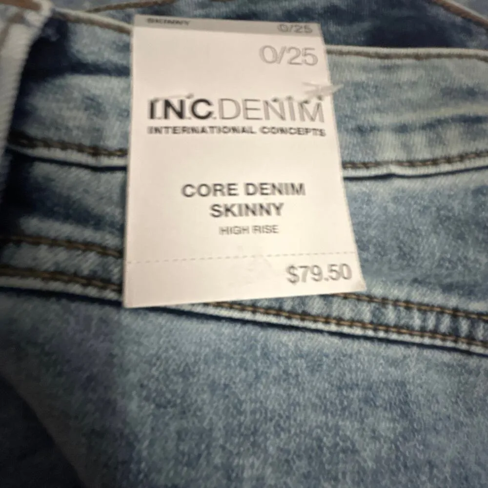 INC Denim Womens High-Rise Core Denim Skinny Jeans Size 0/25 - Image 5