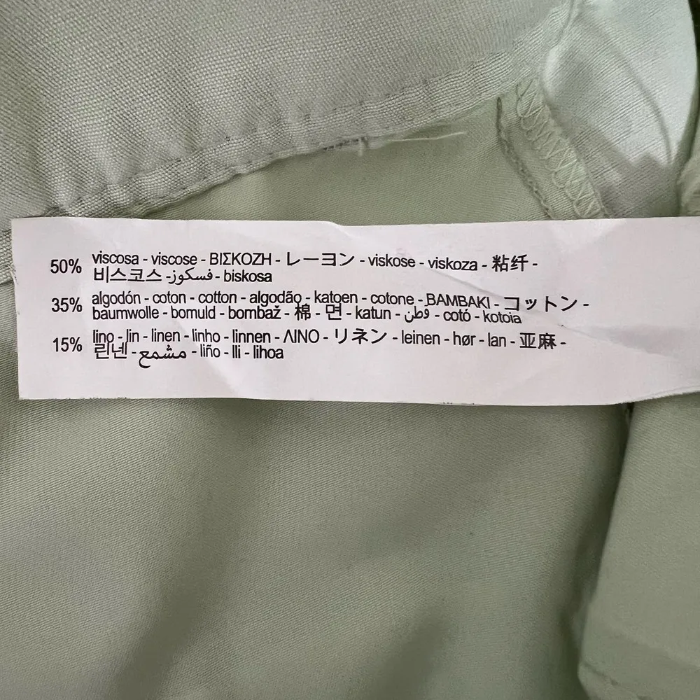 Zara Mint Green Pleated Shorts Linen Size XXL - Image 8